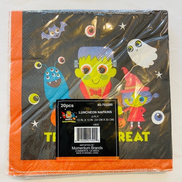 Halloween Bundle Lot 3 plate set 9 napkin set new - Picture 5 of 8